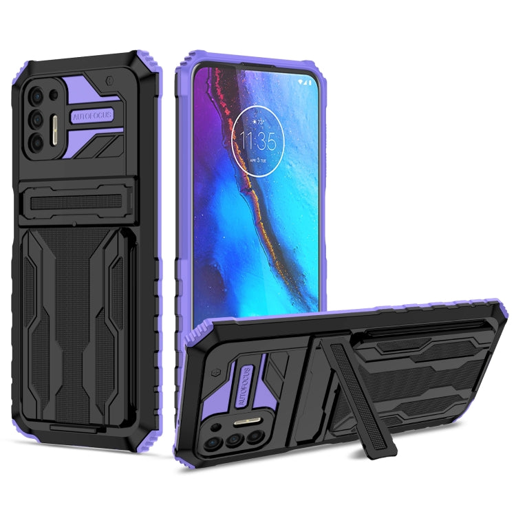 For Motorola Moto G Stylus 2021 Kickstand Armor Card Wallet Phone Case