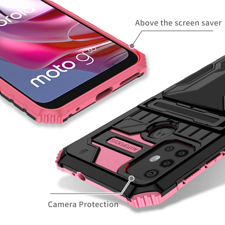 For Motorola Moto G30 Kickstand Armor Card Wallet Phone Case