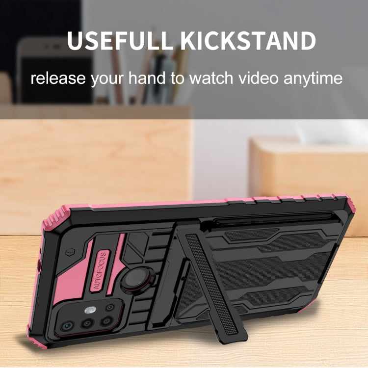 For Motorola Moto G30 Kickstand Armor Card Wallet Phone Case