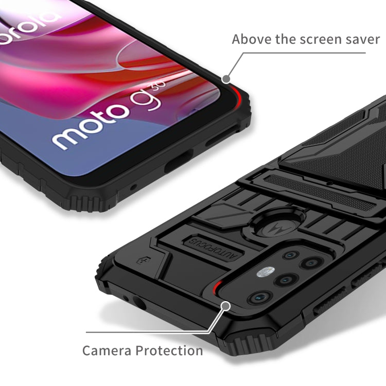 For Motorola Moto G30 Kickstand Armor Card Wallet Phone Case