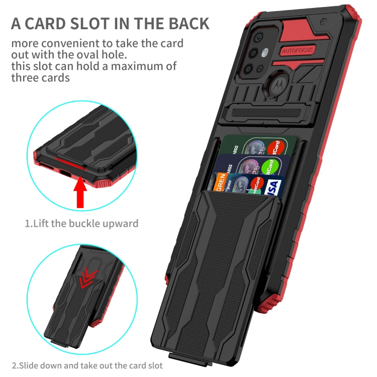 For Motorola Moto G30 Kickstand Armor Card Wallet Phone Case