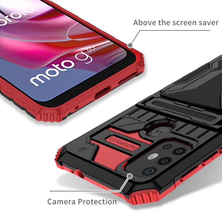 For Motorola Moto G30 Kickstand Armor Card Wallet Phone Case