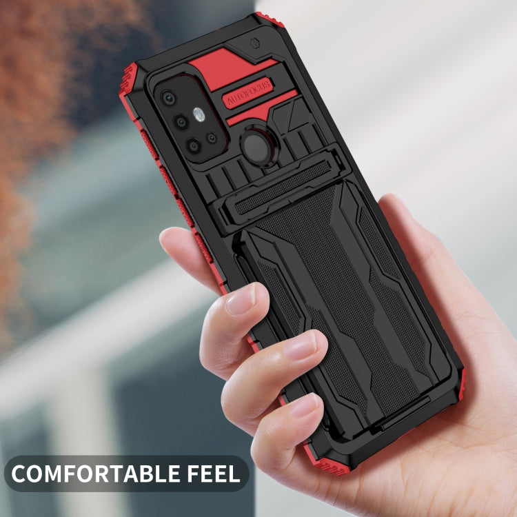 For Motorola Moto G30 Kickstand Armor Card Wallet Phone Case