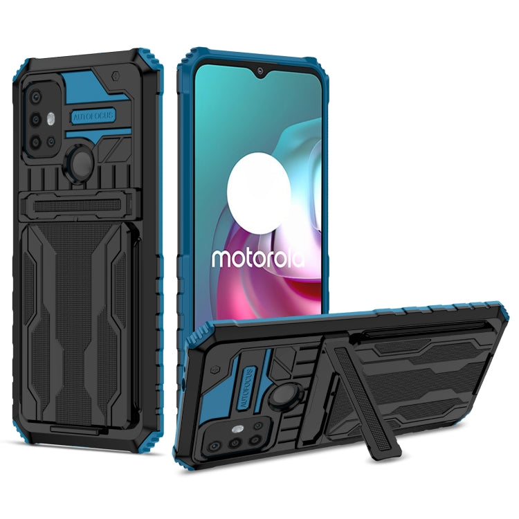 For Motorola Moto G30 Kickstand Armor Card Wallet Phone Case