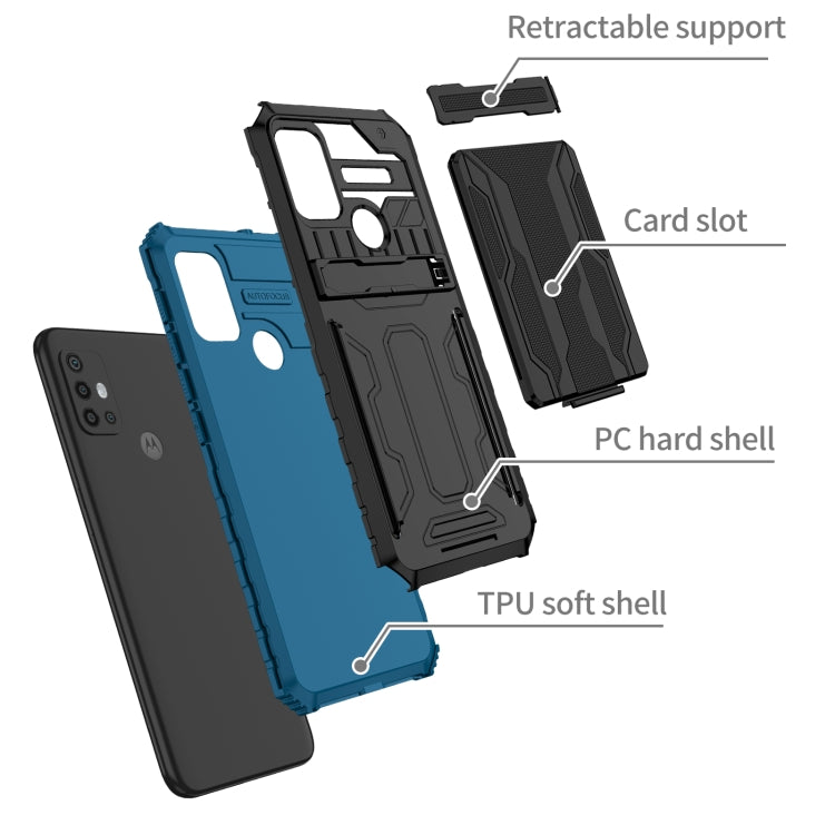 For Motorola Moto G30 Kickstand Armor Card Wallet Phone Case