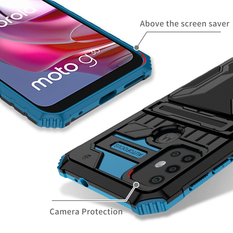 For Motorola Moto G30 Kickstand Armor Card Wallet Phone Case