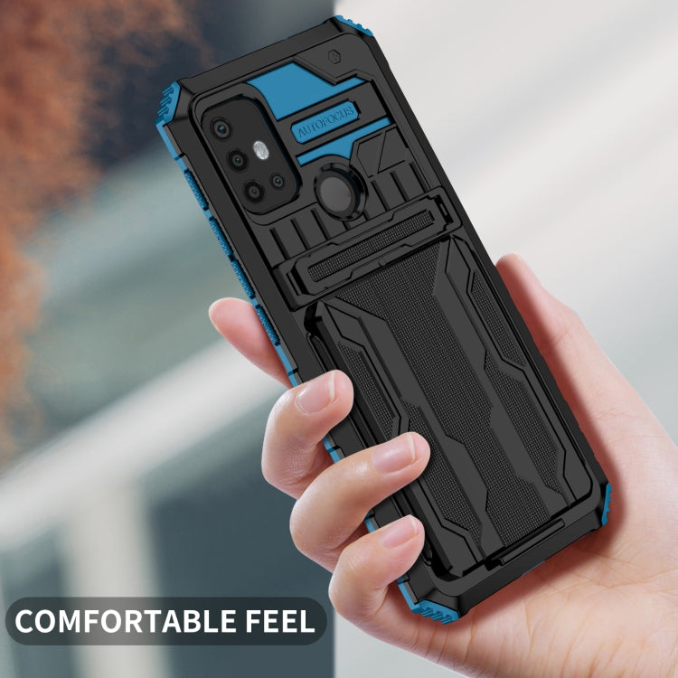 For Motorola Moto G30 Kickstand Armor Card Wallet Phone Case