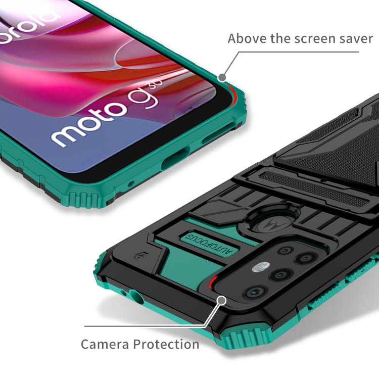 For Motorola Moto G30 Kickstand Armor Card Wallet Phone Case