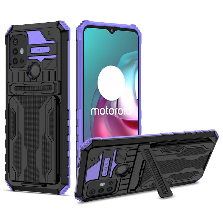 For Motorola Moto G30 Kickstand Armor Card Wallet Phone Case
