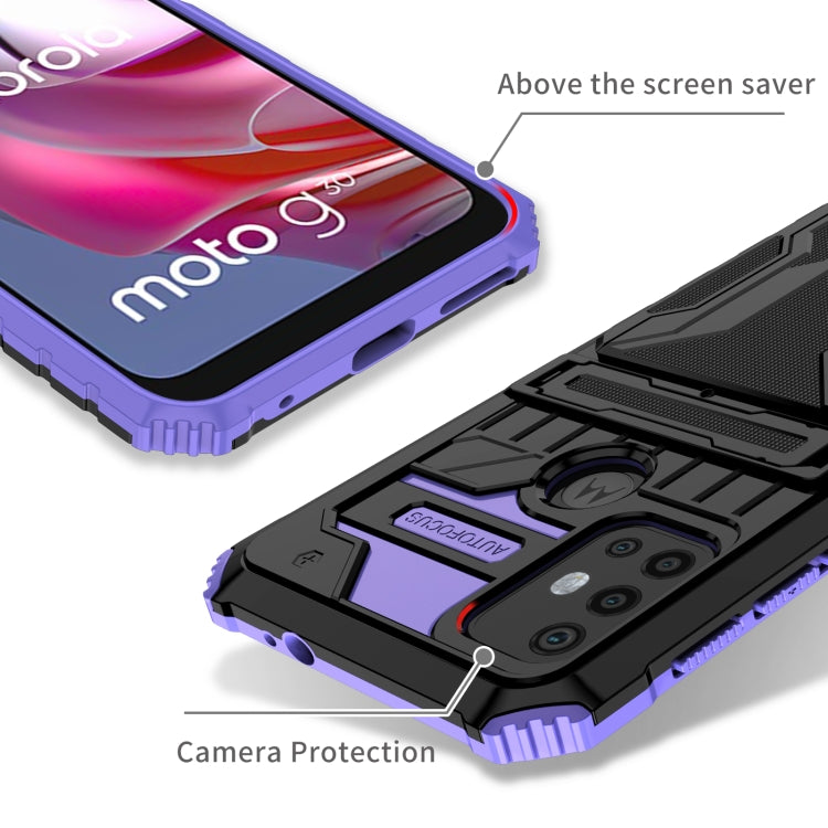 For Motorola Moto G30 Kickstand Armor Card Wallet Phone Case