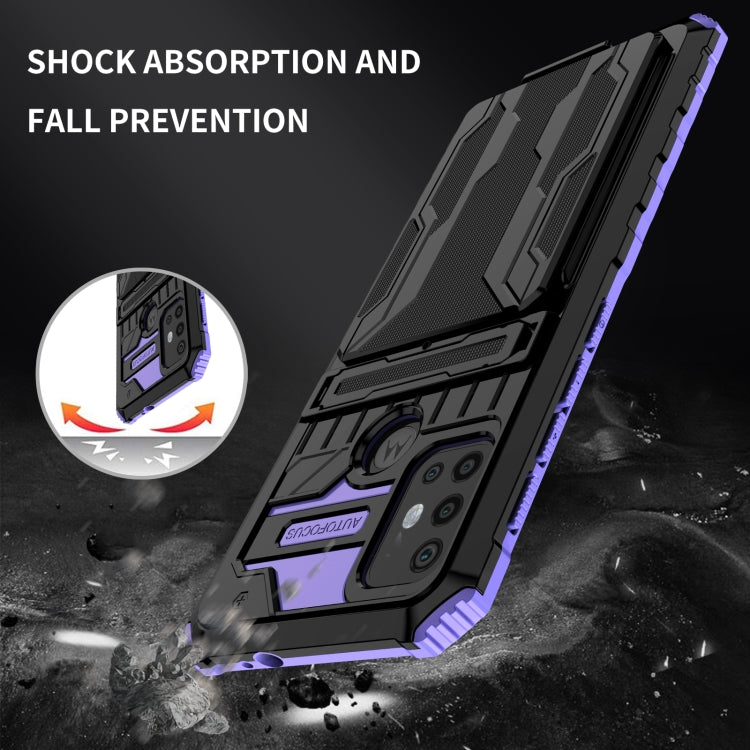 For Motorola Moto G30 Kickstand Armor Card Wallet Phone Case