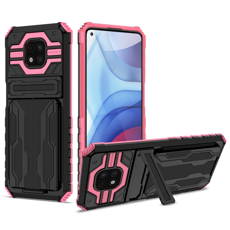 For Motorola Moto G Power 2021 Kickstand Armor Card Wallet Phone Case