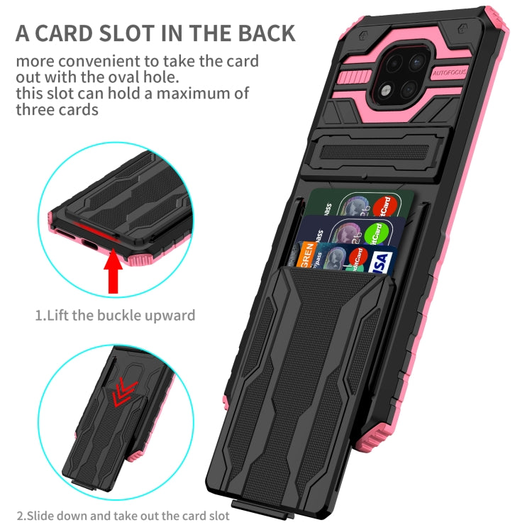 For Motorola Moto G Power 2021 Kickstand Armor Card Wallet Phone Case