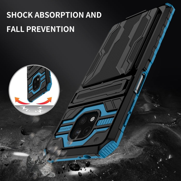 For Motorola Moto G Power 2021 Kickstand Armor Card Wallet Phone Case