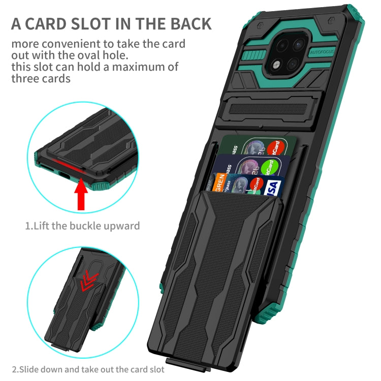 For Motorola Moto G Power 2021 Kickstand Armor Card Wallet Phone Case