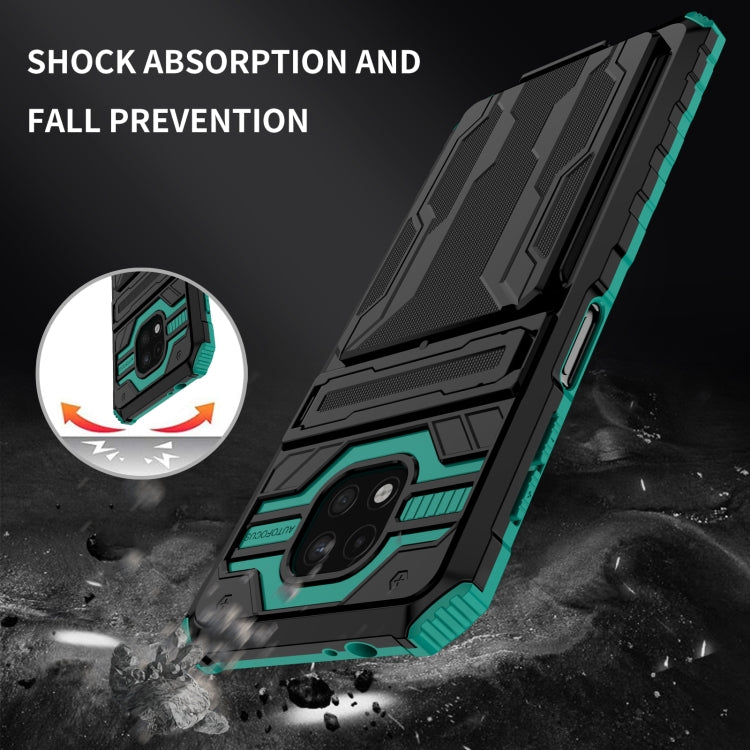For Motorola Moto G Power 2021 Kickstand Armor Card Wallet Phone Case