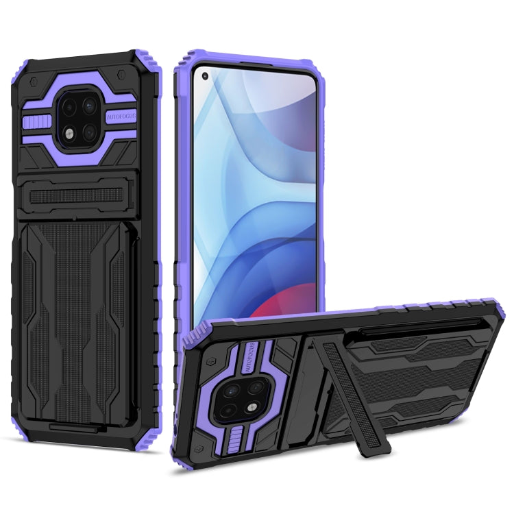 For Motorola Moto G Power 2021 Kickstand Armor Card Wallet Phone Case