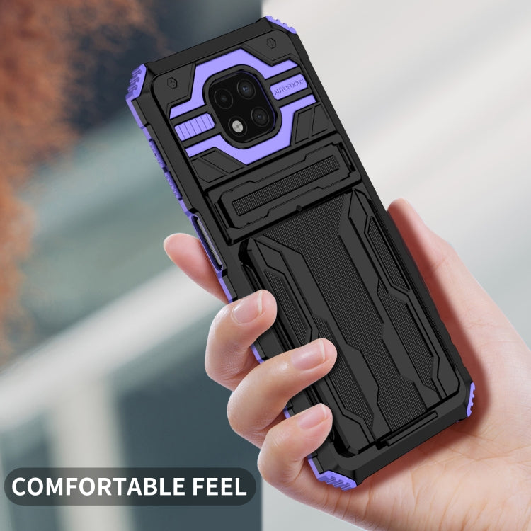 For Motorola Moto G Power 2021 Kickstand Armor Card Wallet Phone Case