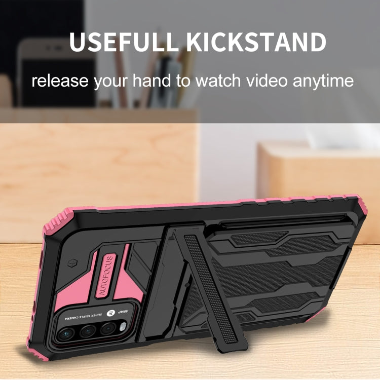 For Xiaomi Poco M3 / Redmi Note 9 4G Kickstand Armor Card Wallet Phone Case