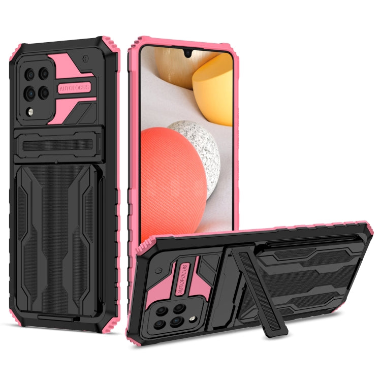 For Samsung Galaxy A42 5G Kickstand Armor Card Wallet Phone Case