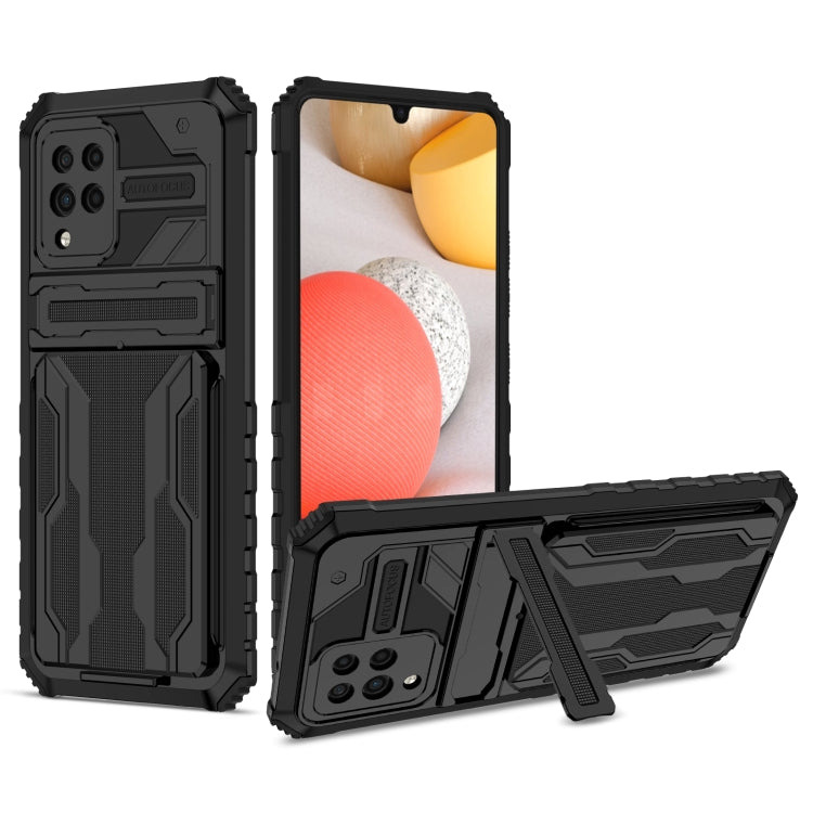 For Samsung Galaxy A42 5G Kickstand Armor Card Wallet Phone Case