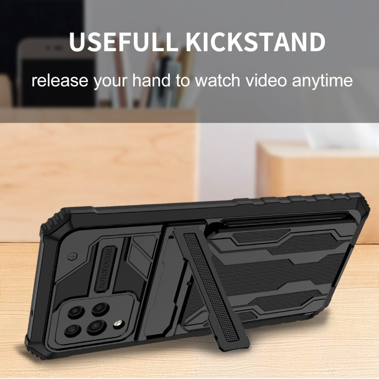 For Samsung Galaxy A42 5G Kickstand Armor Card Wallet Phone Case