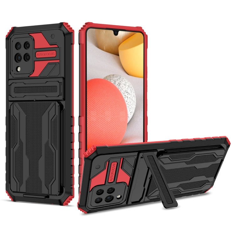 For Samsung Galaxy A42 5G Kickstand Armor Card Wallet Phone Case
