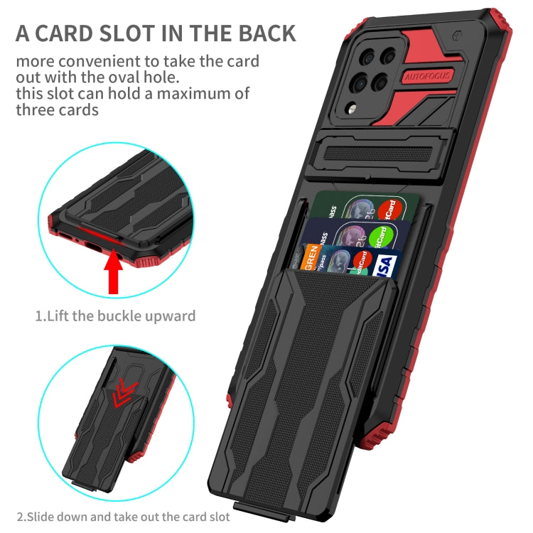 For Samsung Galaxy A42 5G Kickstand Armor Card Wallet Phone Case