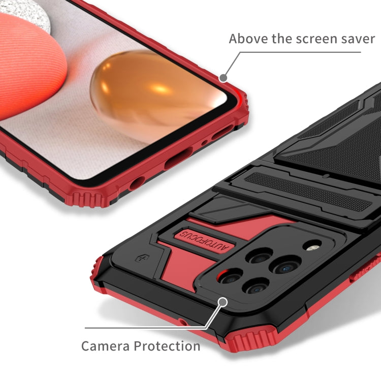 For Samsung Galaxy A42 5G Kickstand Armor Card Wallet Phone Case