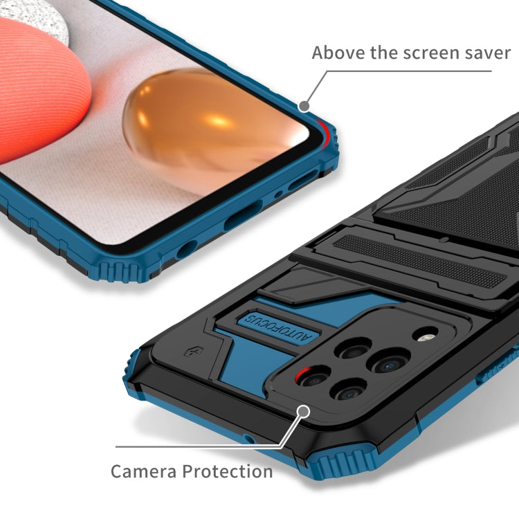 For Samsung Galaxy A42 5G Kickstand Armor Card Wallet Phone Case