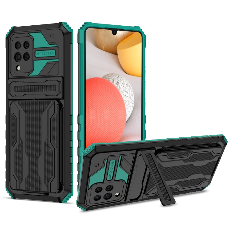 For Samsung Galaxy A42 5G Kickstand Armor Card Wallet Phone Case