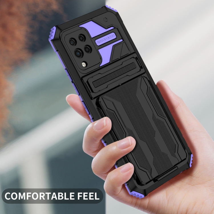 For Samsung Galaxy A42 5G Kickstand Armor Card Wallet Phone Case