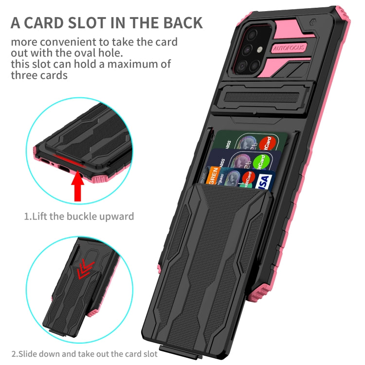 For Samsung Galaxy A31 / A51 Kickstand Armor Card Wallet Phone Case