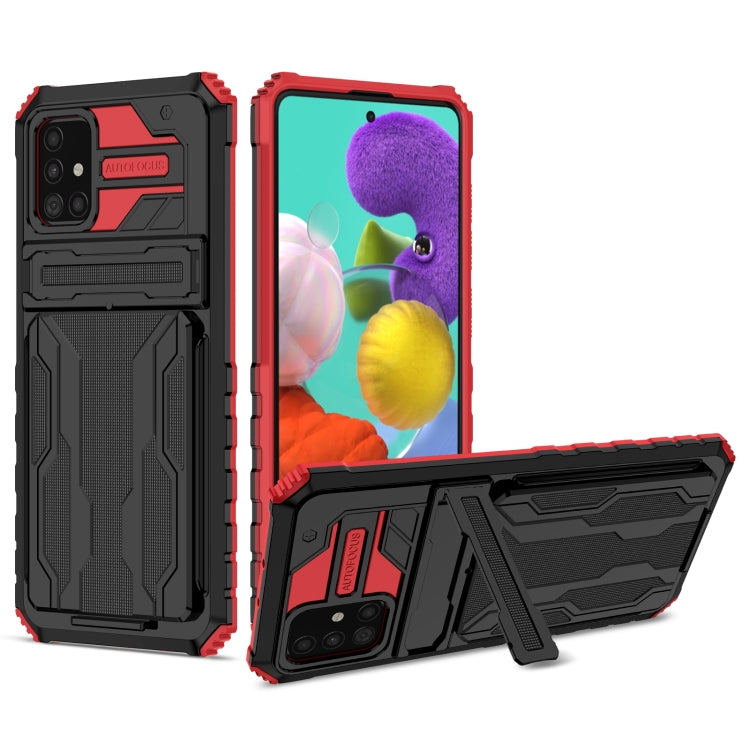 For Samsung Galaxy A31 / A51 Kickstand Armor Card Wallet Phone Case