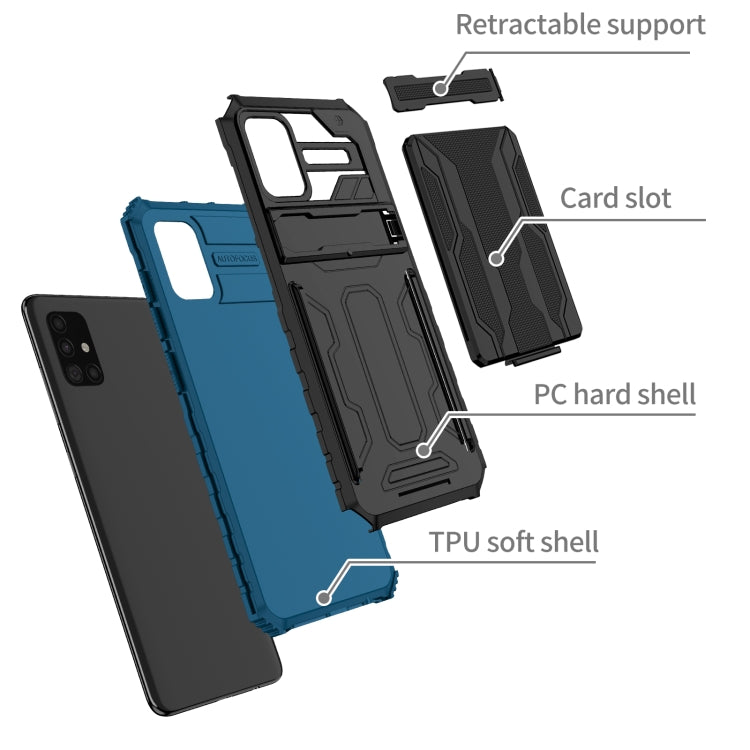 For Samsung Galaxy A31 / A51 Kickstand Armor Card Wallet Phone Case