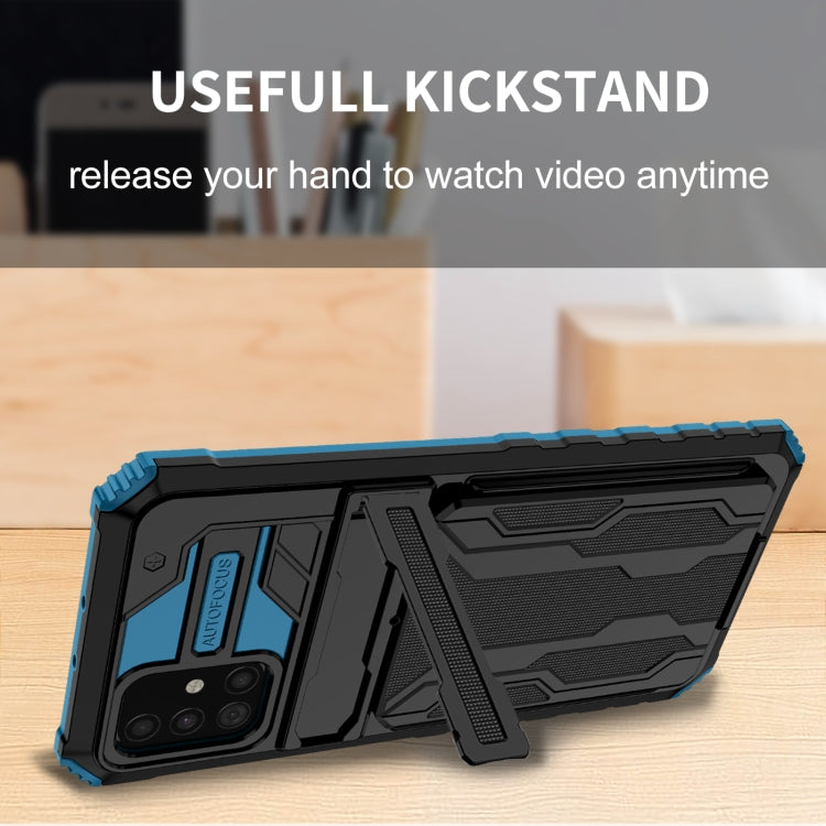 For Samsung Galaxy A31 / A51 Kickstand Armor Card Wallet Phone Case