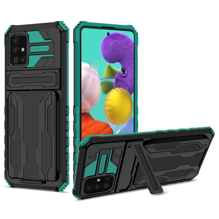 For Samsung Galaxy A31 / A51 Kickstand Armor Card Wallet Phone Case