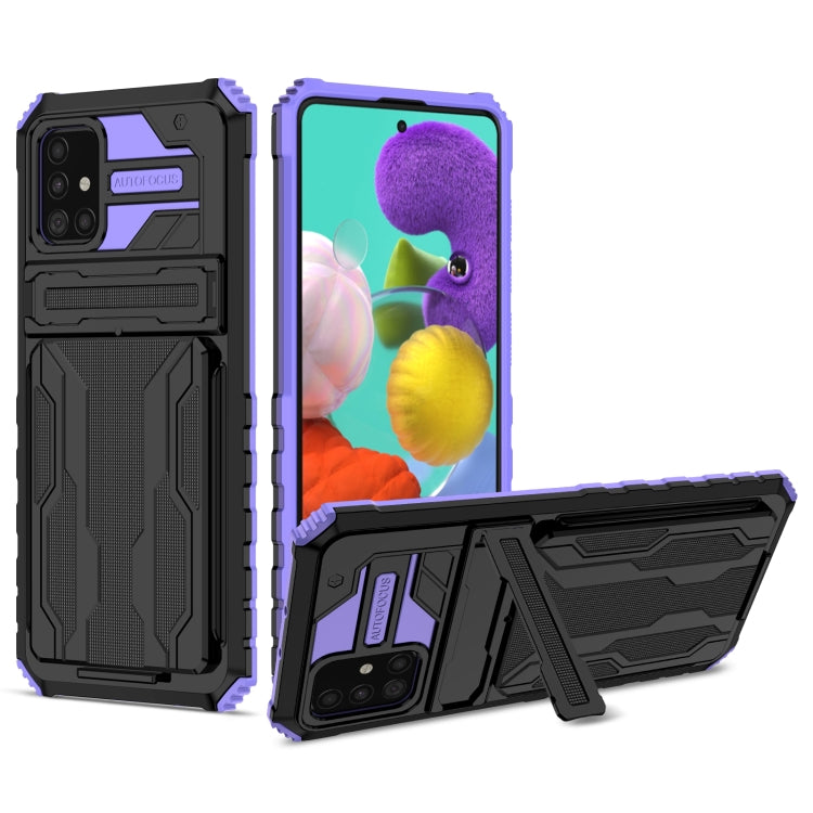 For Samsung Galaxy A31 / A51 Kickstand Armor Card Wallet Phone Case