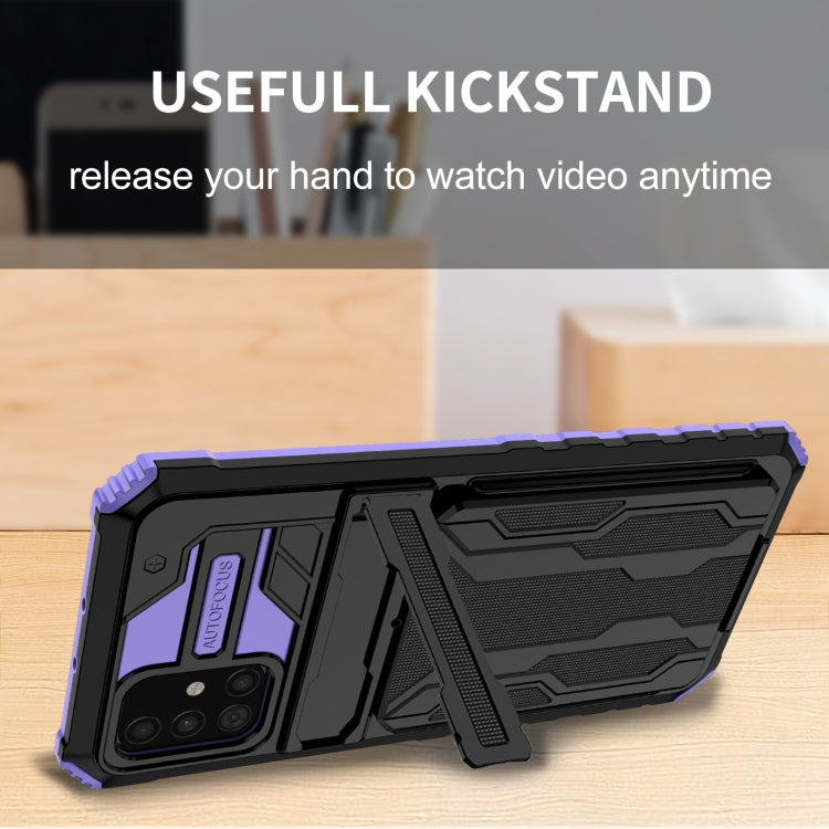 For Samsung Galaxy A31 / A51 Kickstand Armor Card Wallet Phone Case