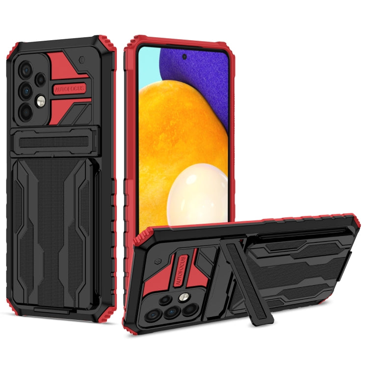 For Samsung Galaxy A72 5G / 4G Kickstand Armor Card Wallet Phone Case