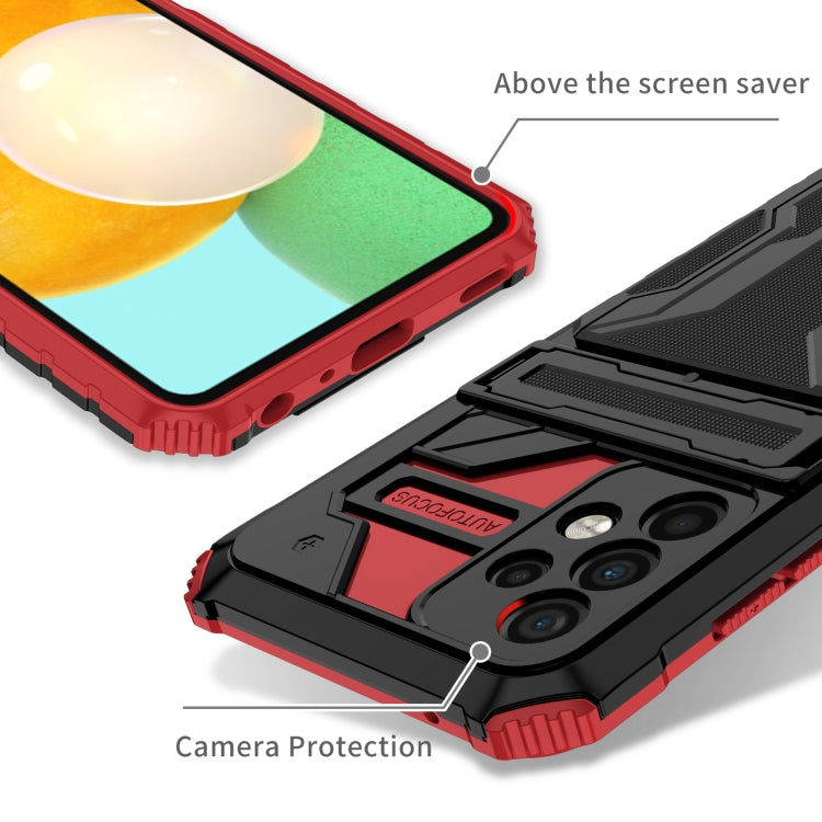 For Samsung Galaxy A72 5G / 4G Kickstand Armor Card Wallet Phone Case