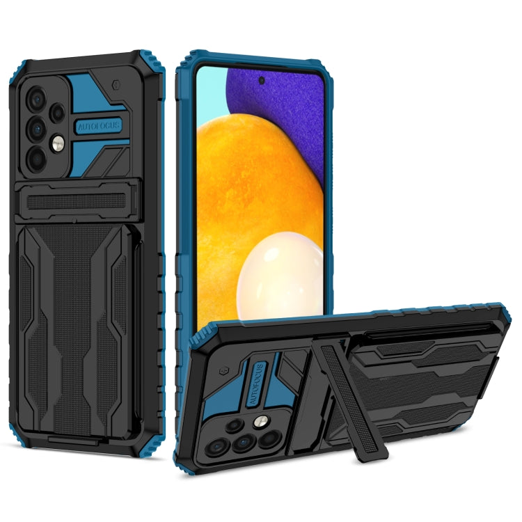 For Samsung Galaxy A72 5G / 4G Kickstand Armor Card Wallet Phone Case