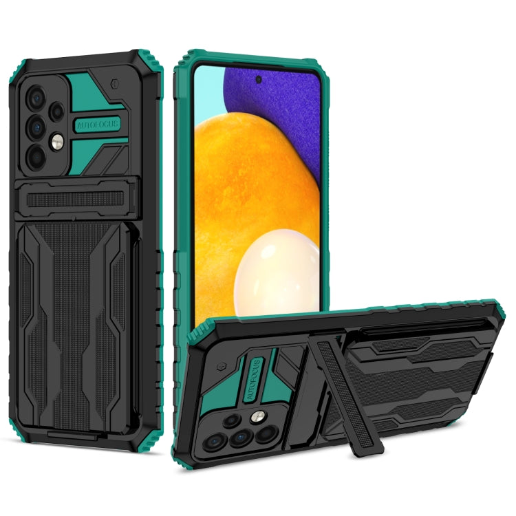 For Samsung Galaxy A72 5G / 4G Kickstand Armor Card Wallet Phone Case