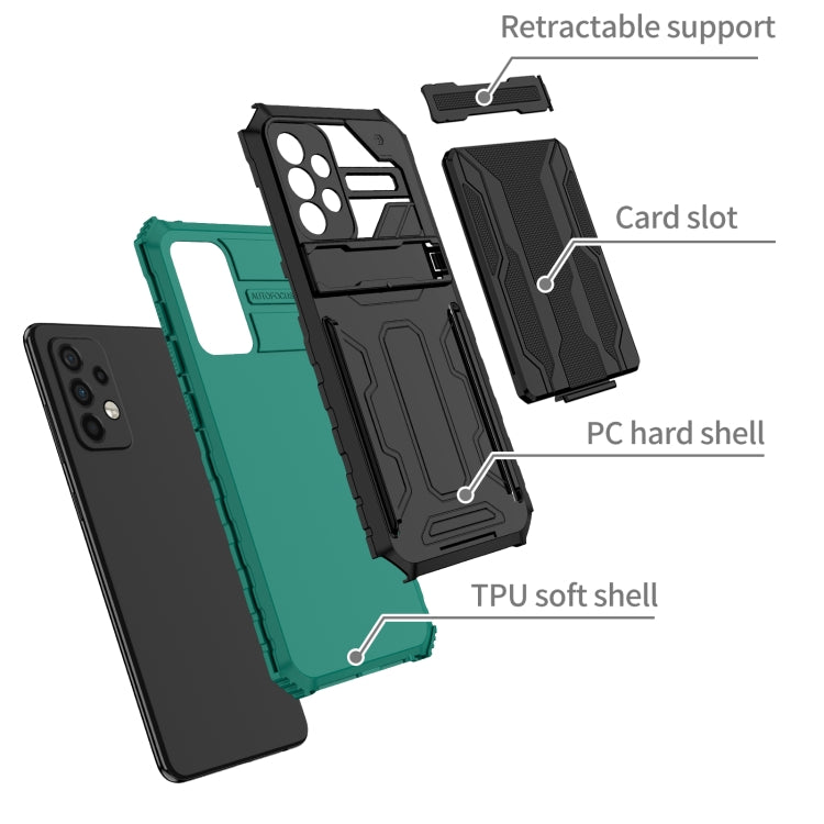 For Samsung Galaxy A72 5G / 4G Kickstand Armor Card Wallet Phone Case