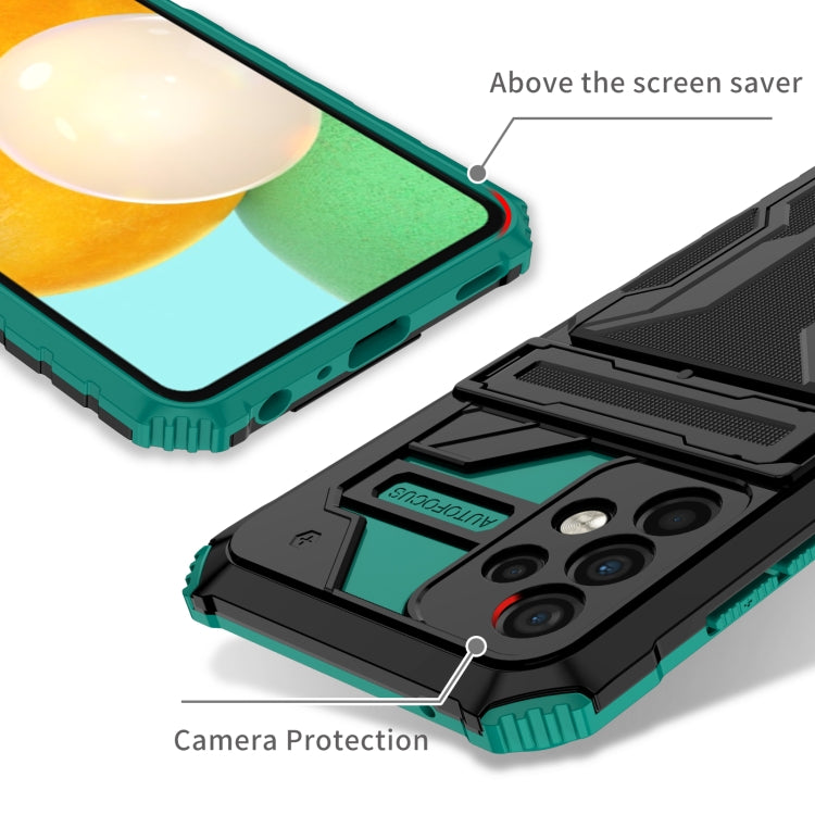 For Samsung Galaxy A72 5G / 4G Kickstand Armor Card Wallet Phone Case