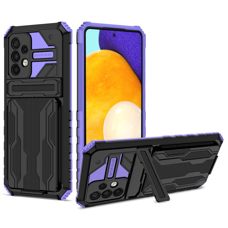 For Samsung Galaxy A72 5G / 4G Kickstand Armor Card Wallet Phone Case