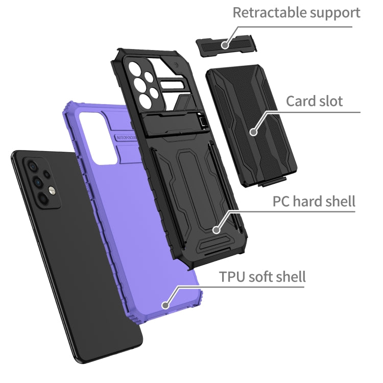 For Samsung Galaxy A72 5G / 4G Kickstand Armor Card Wallet Phone Case