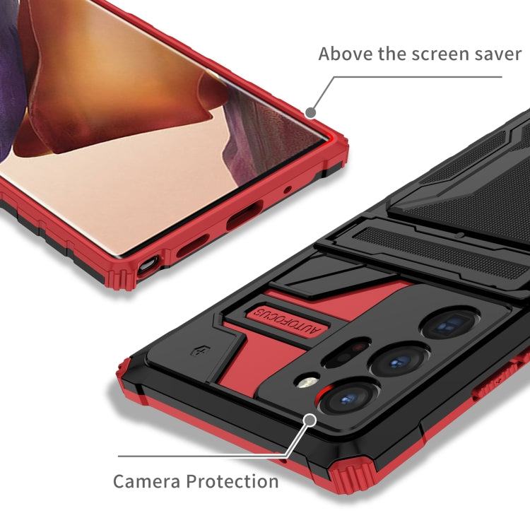 For Samsung Galaxy Note20 Ultra Kickstand Armor Card Wallet Phone Case