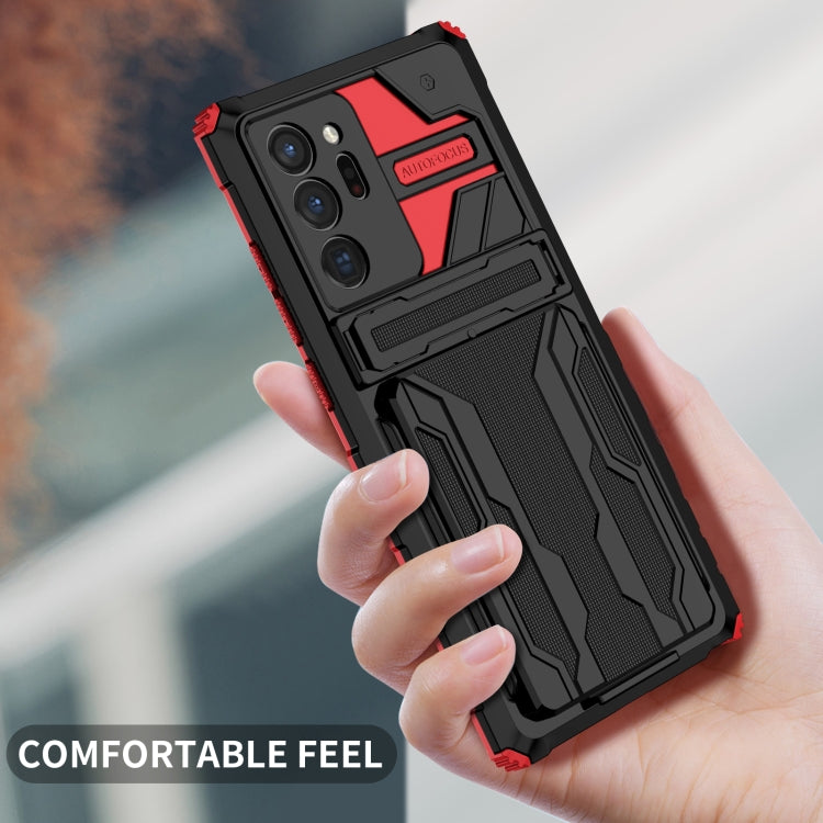 For Samsung Galaxy Note20 Ultra Kickstand Armor Card Wallet Phone Case