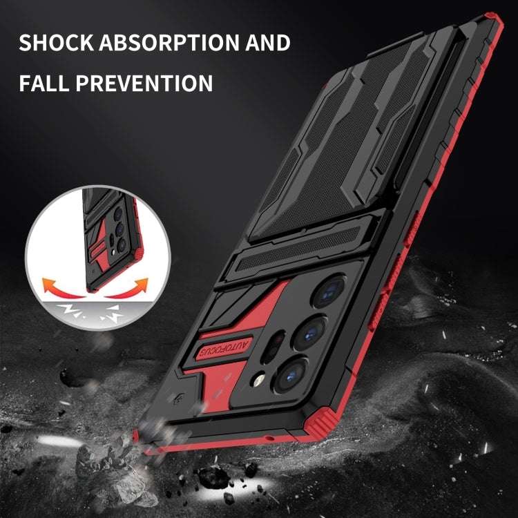 For Samsung Galaxy Note20 Ultra Kickstand Armor Card Wallet Phone Case